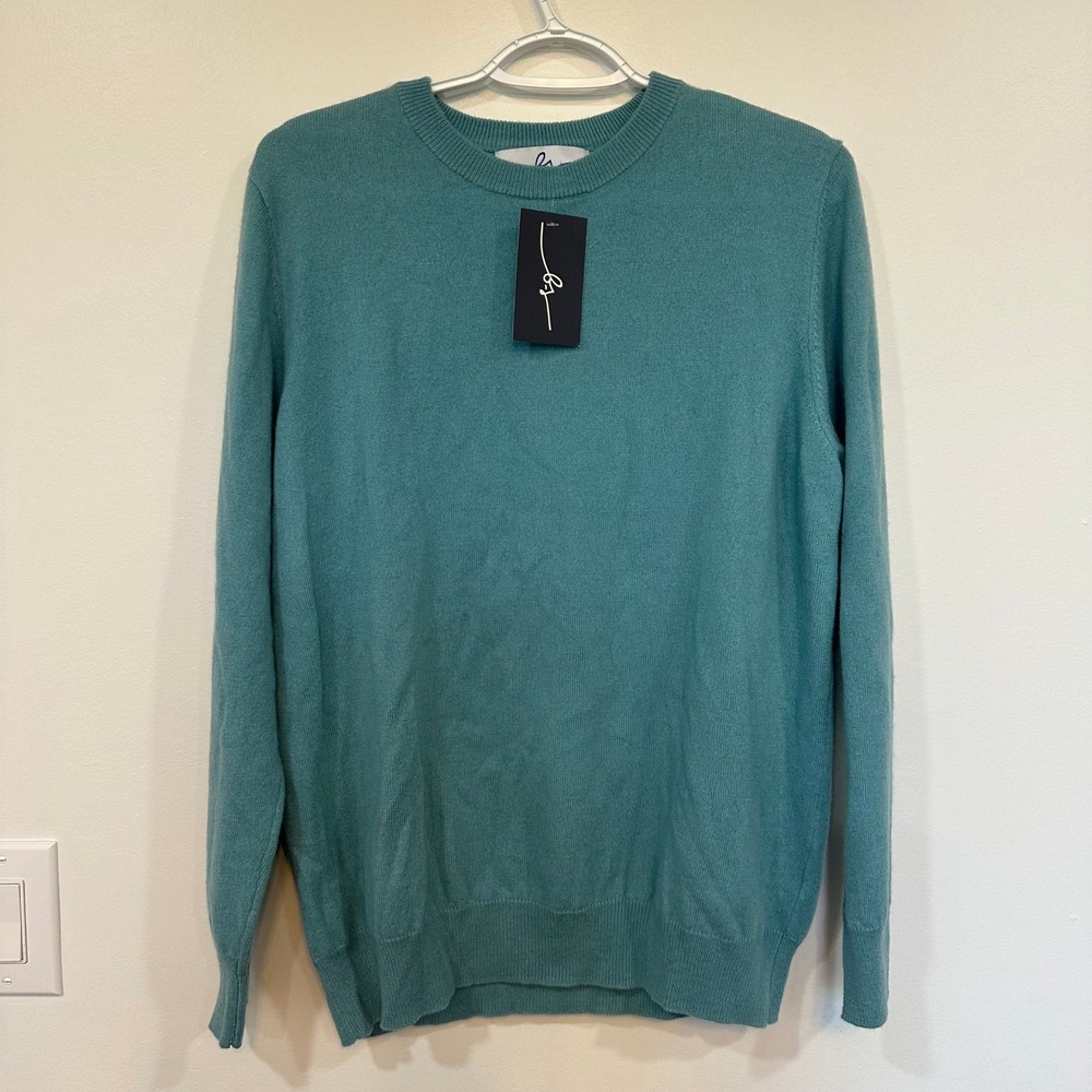 Boston Scott Mens 3XL 100% Cashmere Sweater Sky Blue Crewneck Lush NWT $175